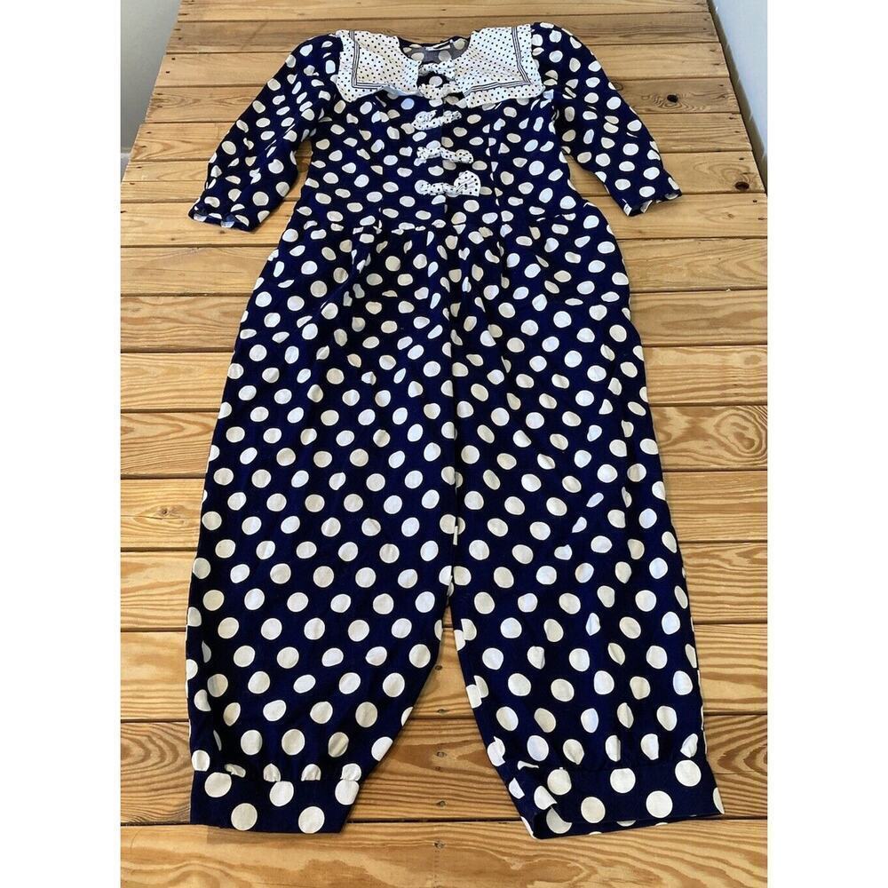 Vintage You Too Babes Women’s Blue Vintage Dot Jumpsuit Size 9